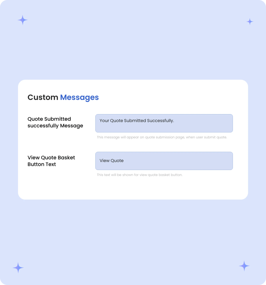 Quote message customization