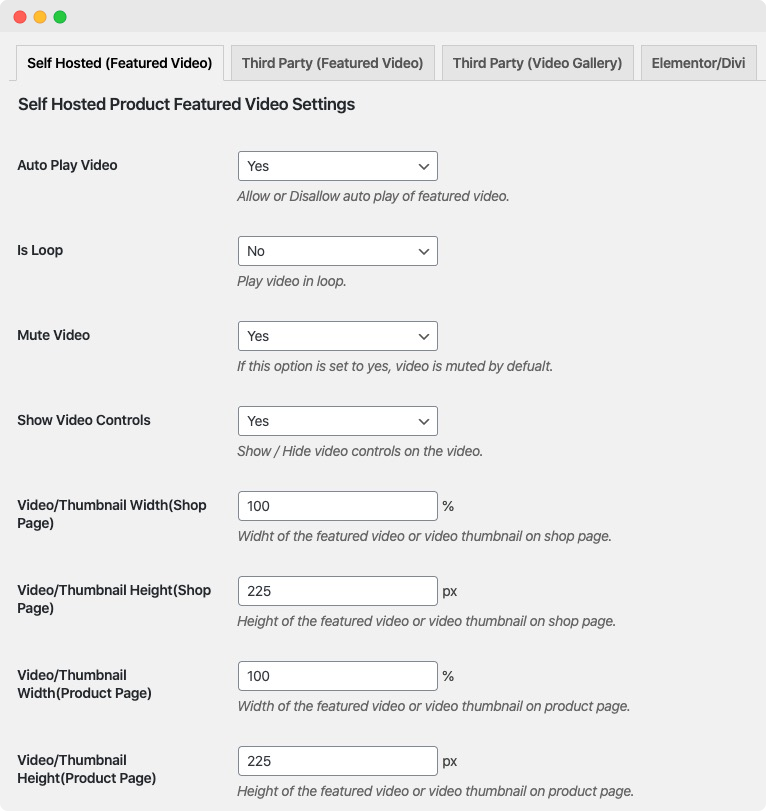 Configuración del video autoalojado