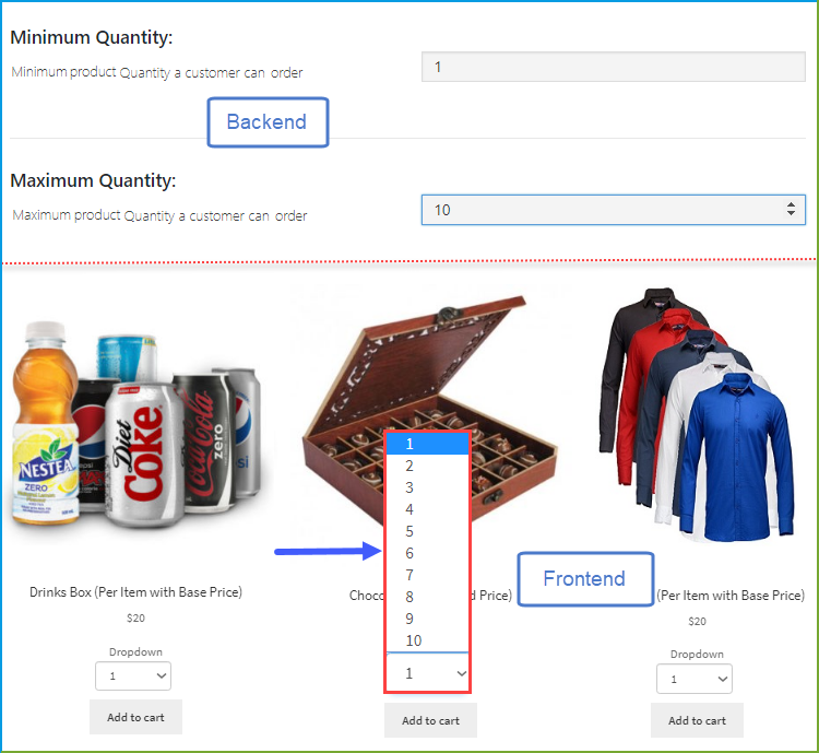 Qantity dropdown plugin