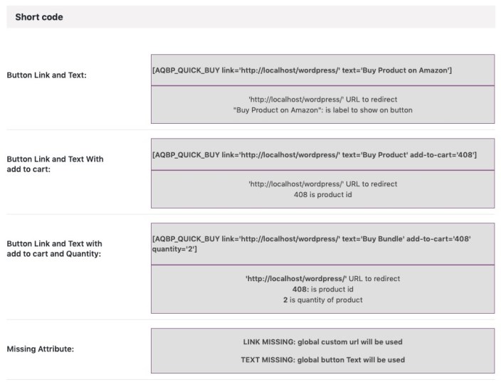 Shortcodes