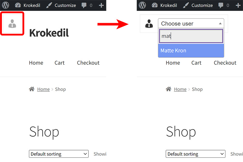 User Switching for WooCommerce - switch user