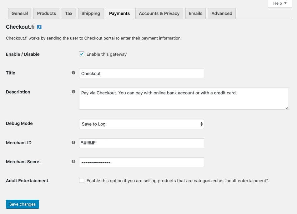 WooCommerce Checkout (Finland) Settings