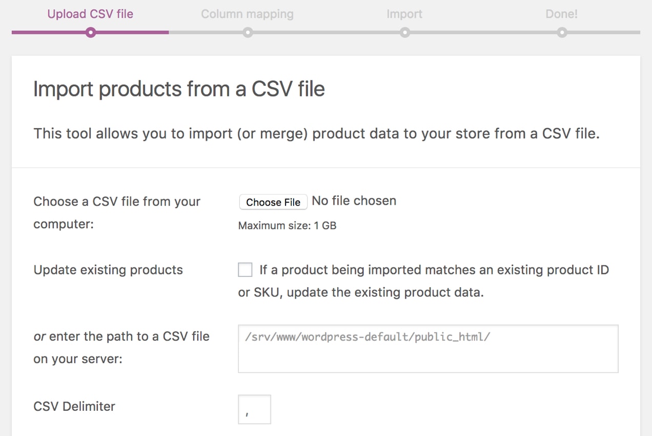 WooCommerce CSV Import