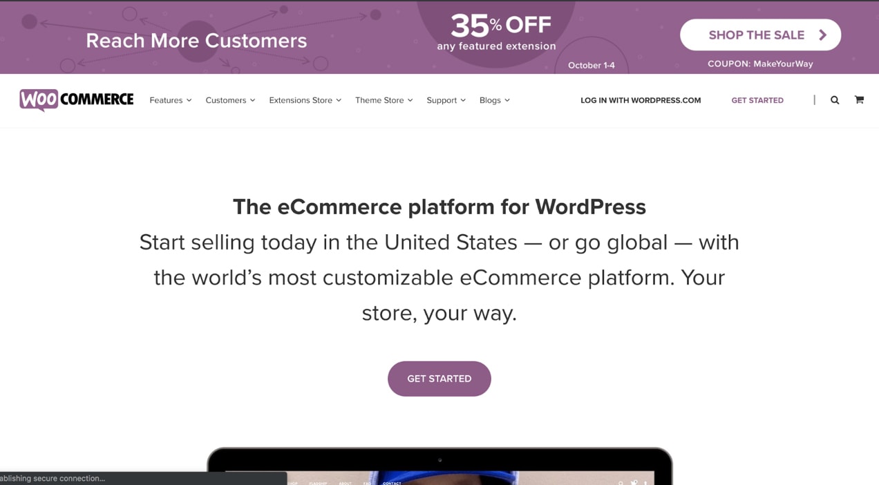 sale banner on the WooCommerce websites