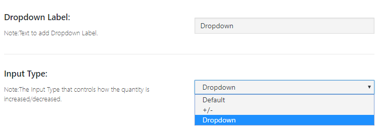 quantity drop down for woocommerce