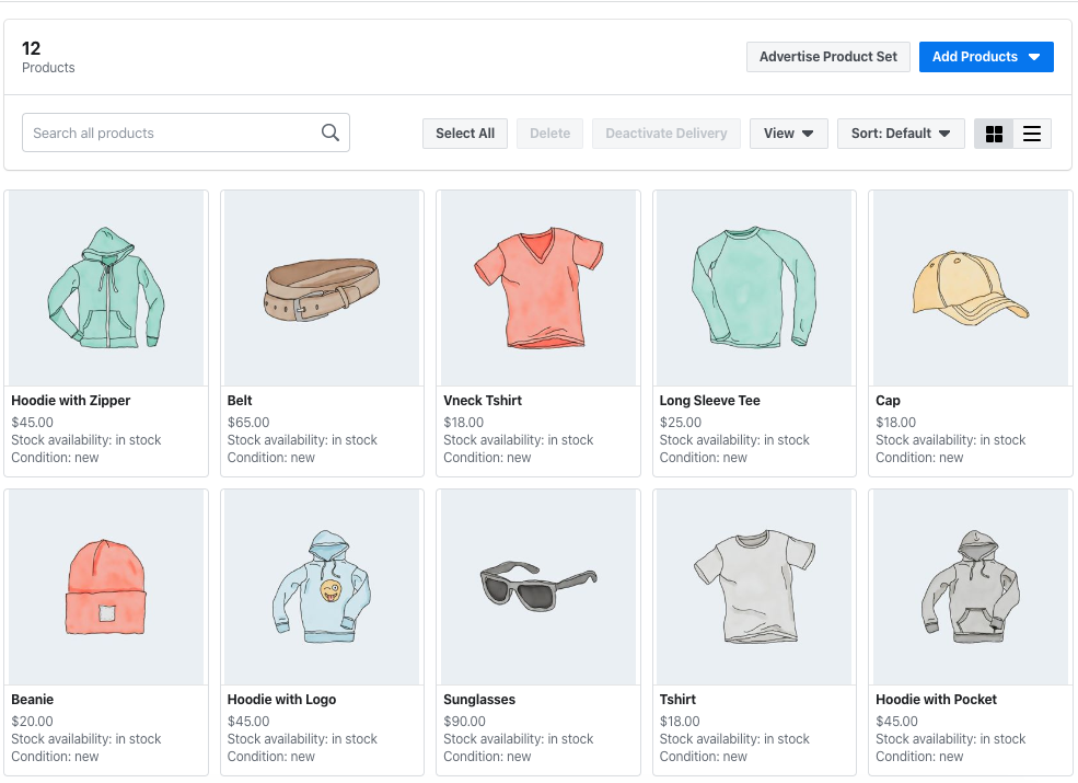 Facebook Catalog Products