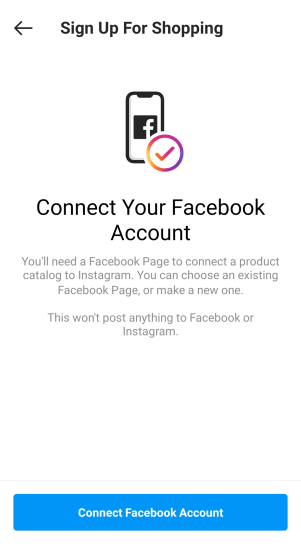Connect Facebook account to Instagram