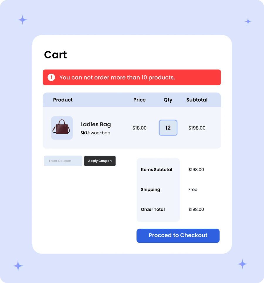 order quantity based restrictions