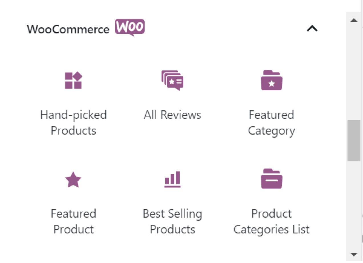 WooCommerce Block options