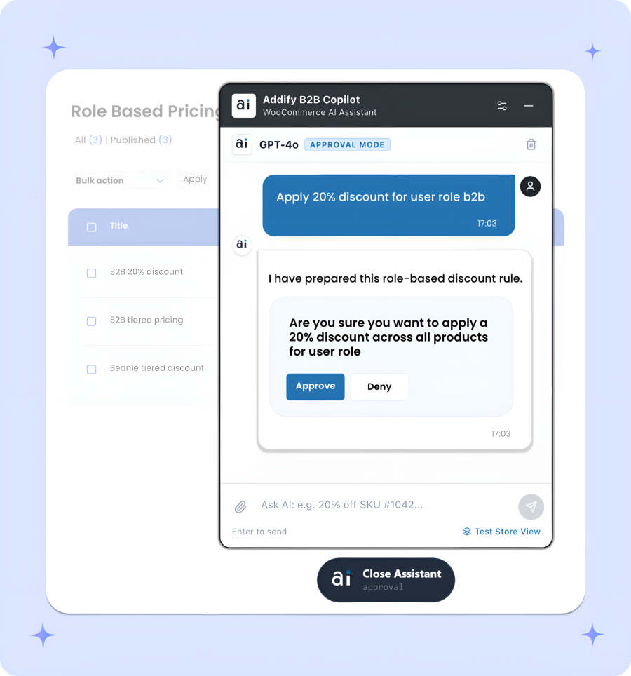 B2b for WooCommerce AI style