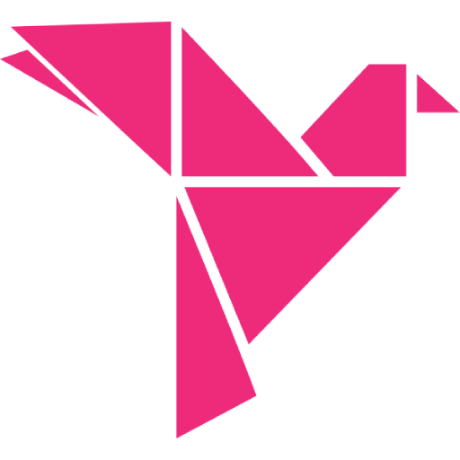 The Kestrel logo — a pink origami-style bird — ready to use as a custom :kestrel: Slack emoji
