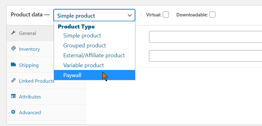 Paywall product type