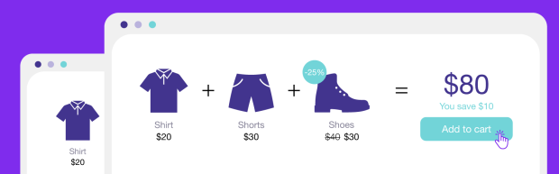 Illustration des offres groupées fréquemment achetées ensemble dans WooCommerce