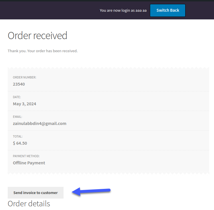 Send Order Invoices to Customers