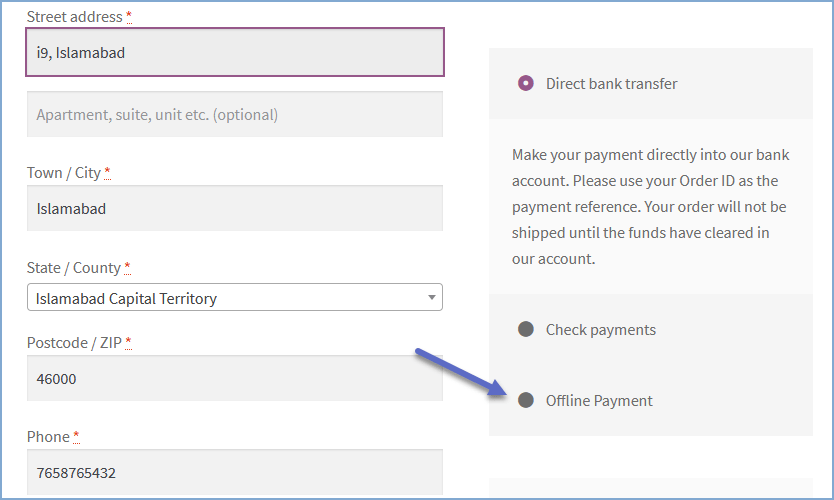 shop as a customer - Offline payments