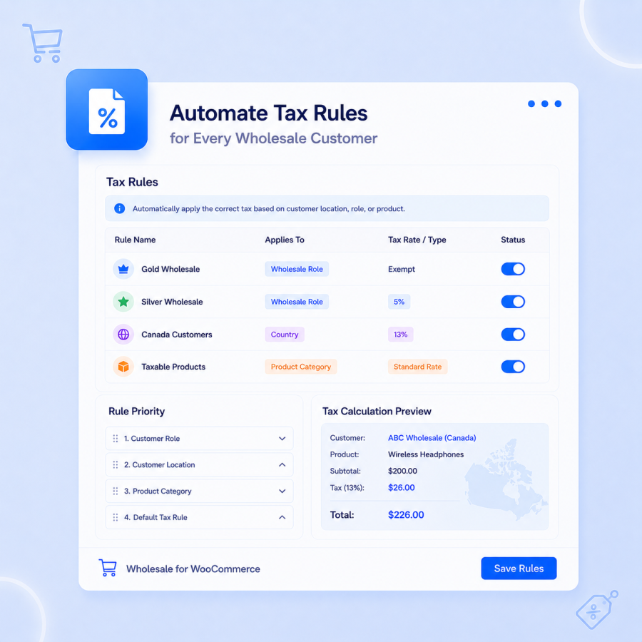Automate Tax Rules for Every Wholesale Customer