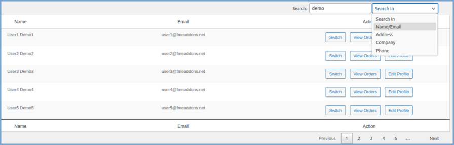 Search Customers by their Information