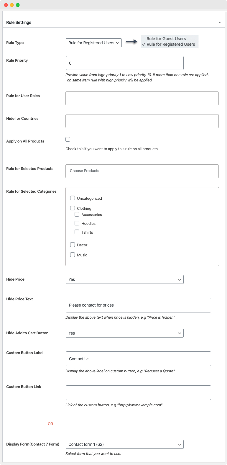 WooCommerce Hide Price - Add to Cart Rule