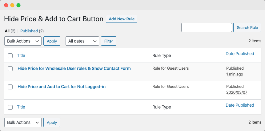 Accidental Duplication sector WooCommerce Hide Price & Remove Add to Cart Button Plugin