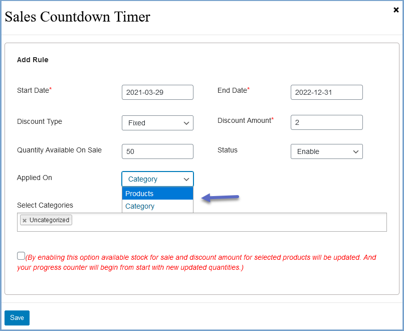 sales countdown timer