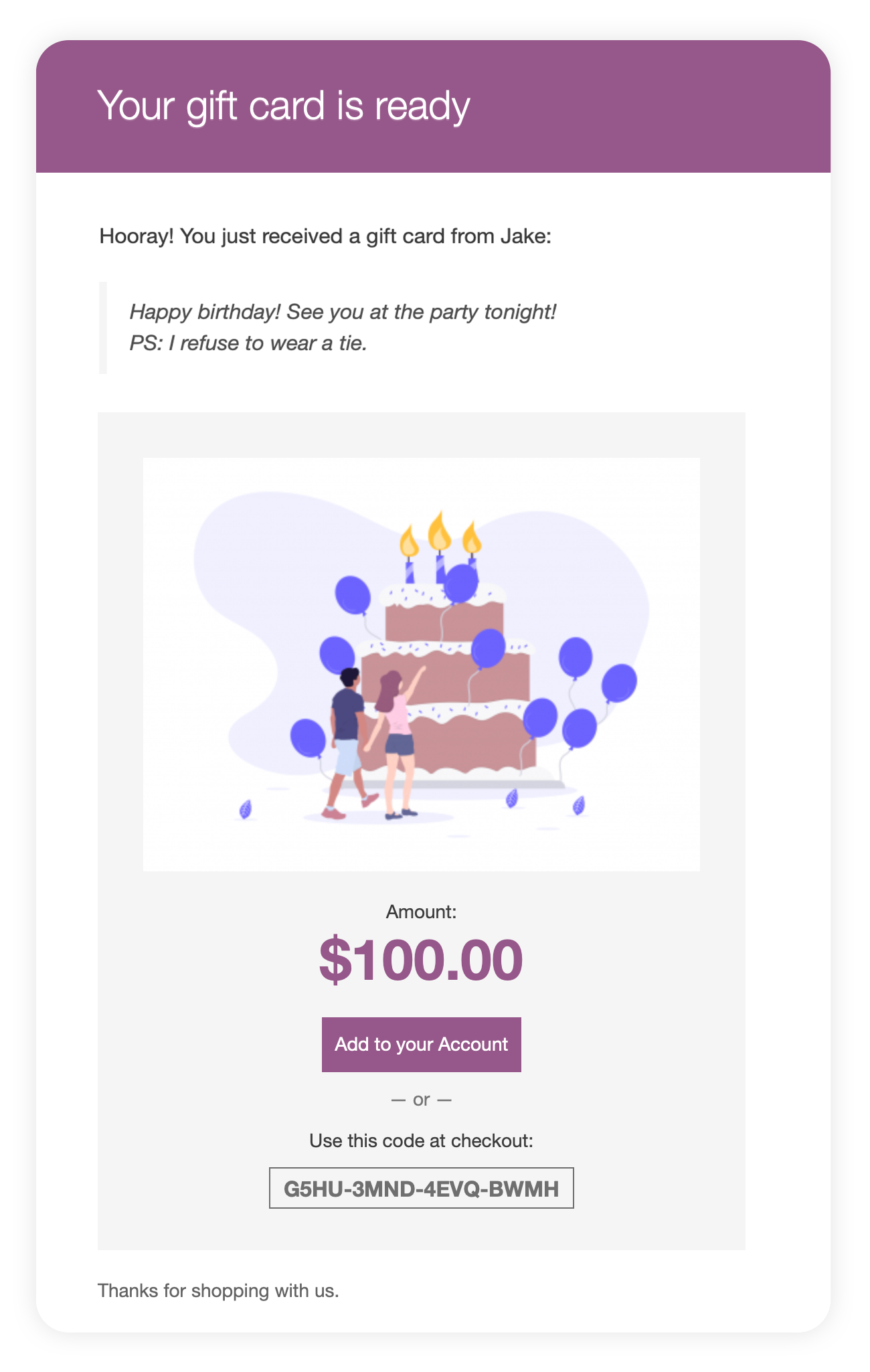 OWA Gift Card main image 1