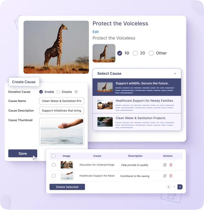 Multi-Donation Cause Support