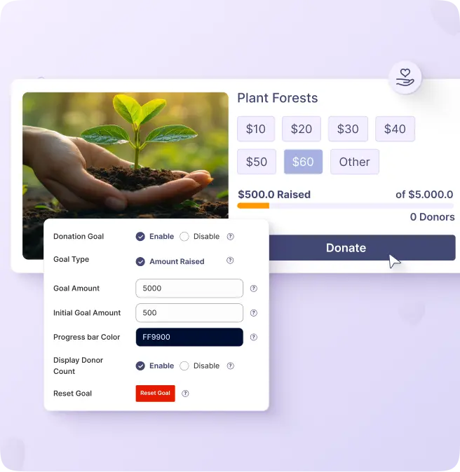 Set and Track Donation Goals