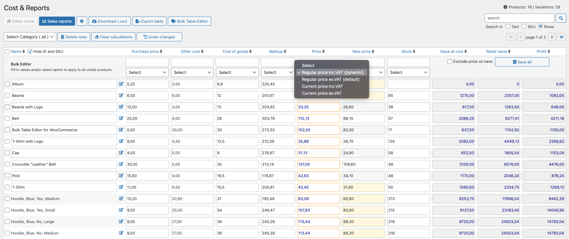 Cost & Reports - WooCommerce Marketplace