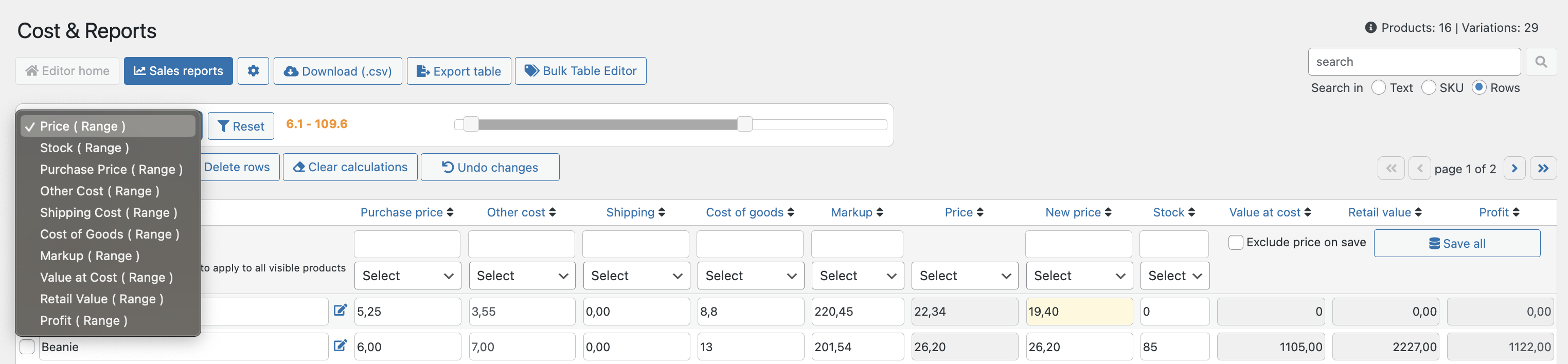 Cost & Reports - WooCommerce Marketplace