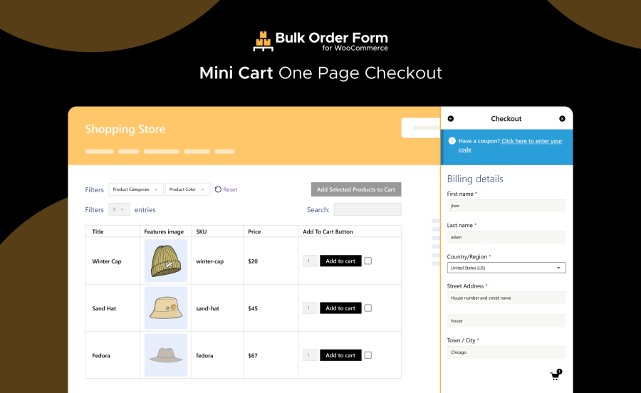 Mini Cart One-Page Checkout