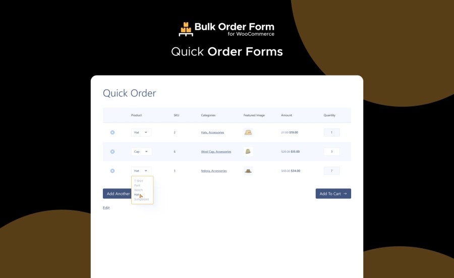  Quick Order Forms Feature