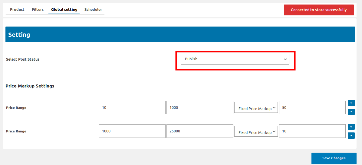 select product status