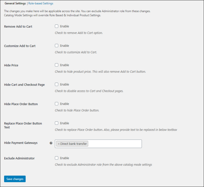 Advanced Catalog Mode | Catalog Mode General Setting