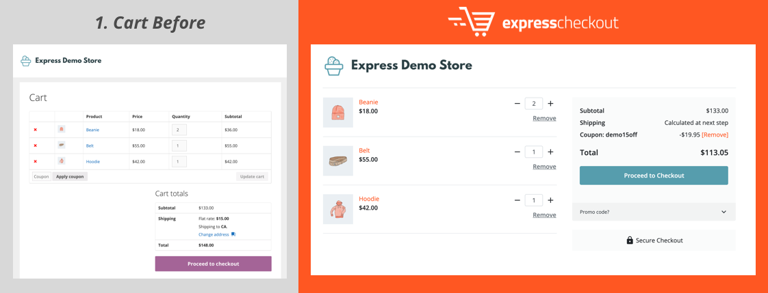 Panier - Express Checkout pour WooCommerce