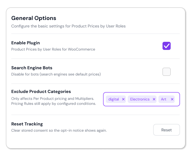 Exclude Categories From Role-Based Pricing