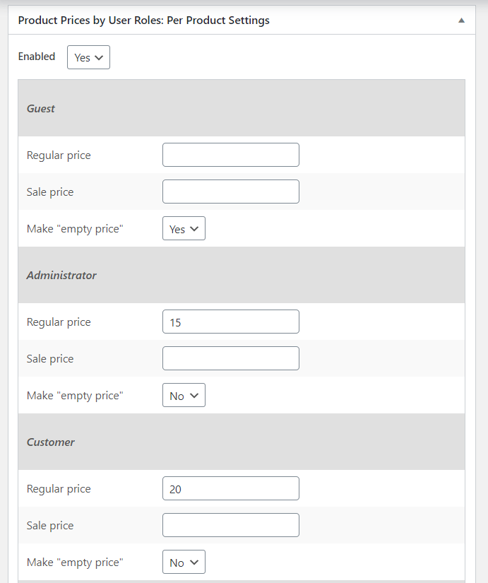 Per Product Meta Box