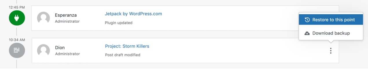 restore your website to the point of your choosing with Jetpack Backup