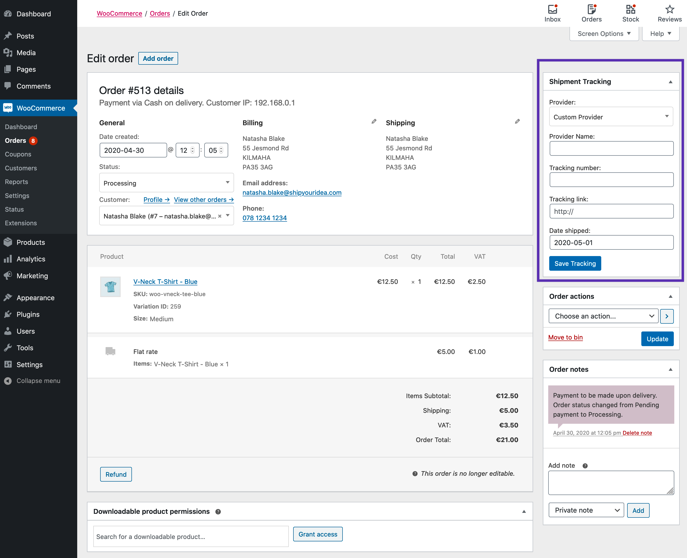 Shipment Tracking - WooCommerce