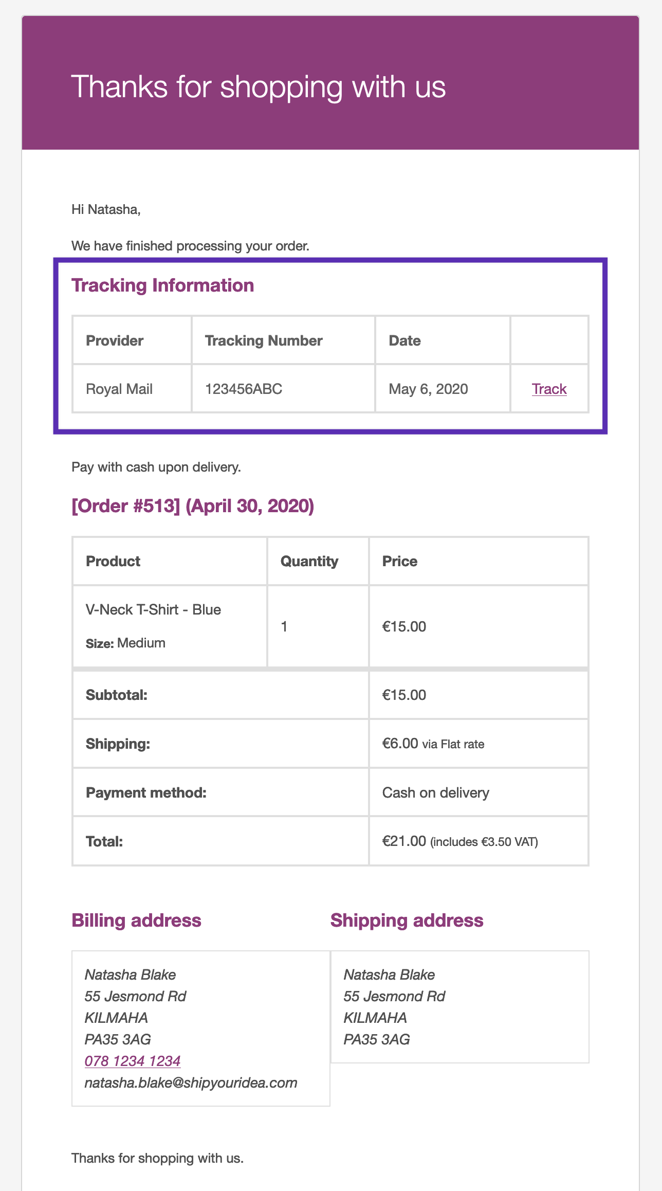 Shipment Tracking - WooCommerce