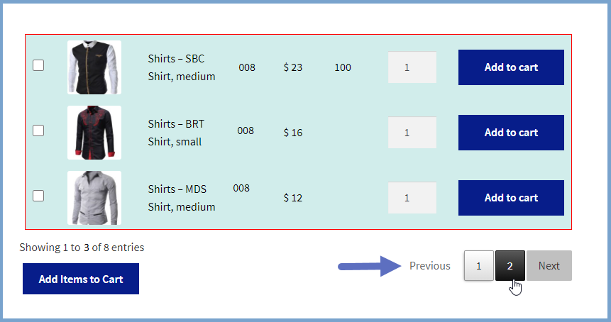 WooCommerce Variation Table