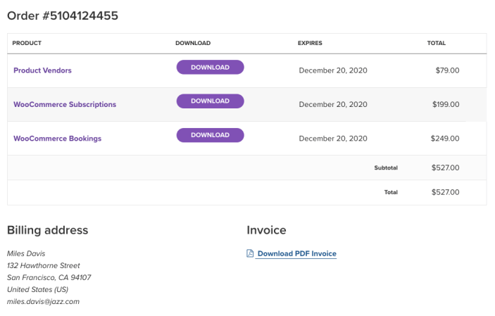 Select Download PDF Invoice