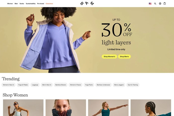 Screenshot of BAM Bamboo Clothing