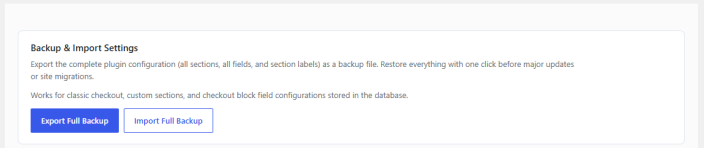 Backup & Import Settings
