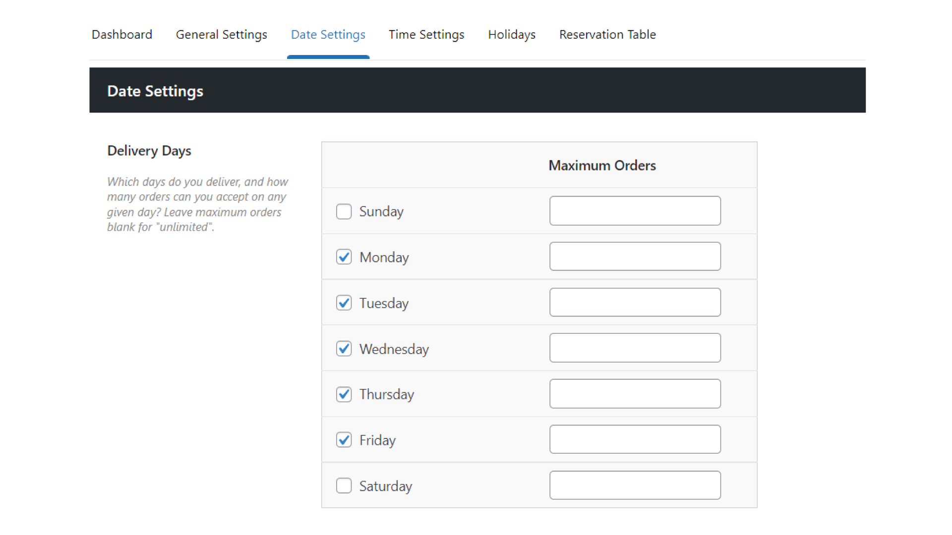 Customize delivery days in WooCommerce