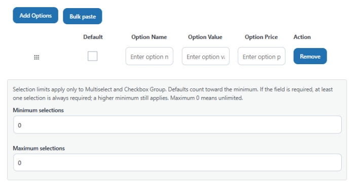 Selection Limits for Multiselect and Checkbox Group
