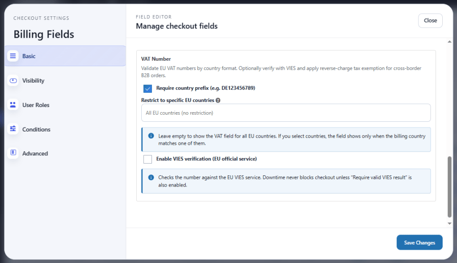 Validate EU VAT Numbers and Apply Reverse Charge Automatically