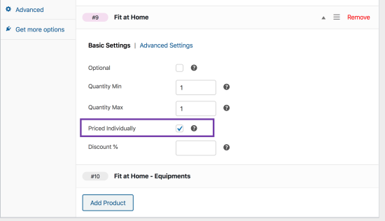 Bundle settings