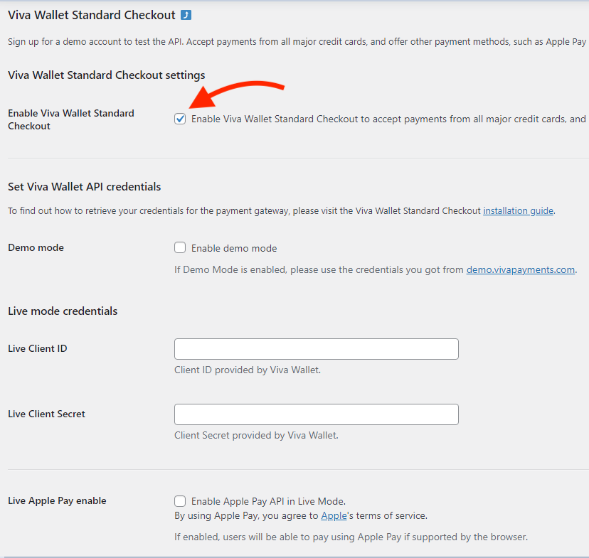 Viva.com Standard Checkout Documentation - WooCommerce