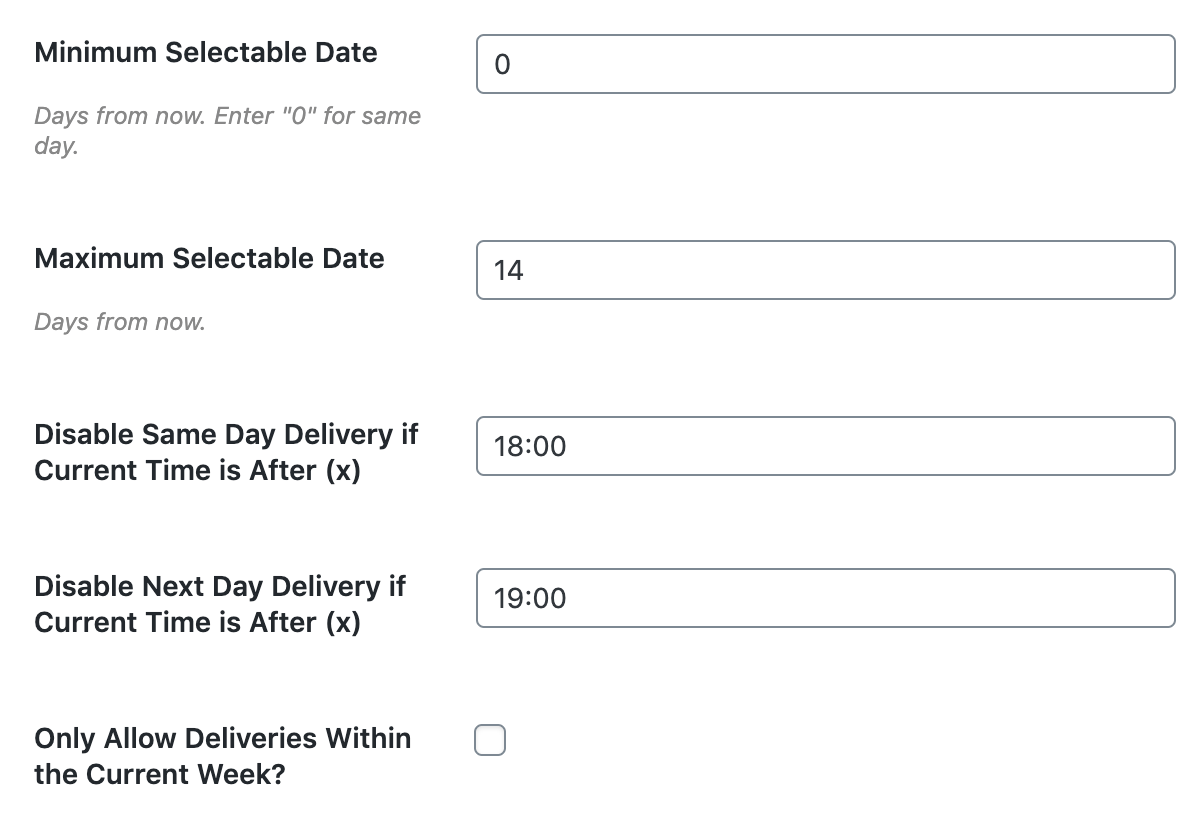 Flexible delivery options for WooCommerce