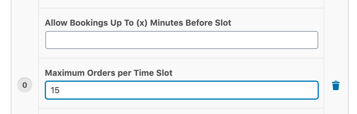 Set a maximum number of orders per day or time slot